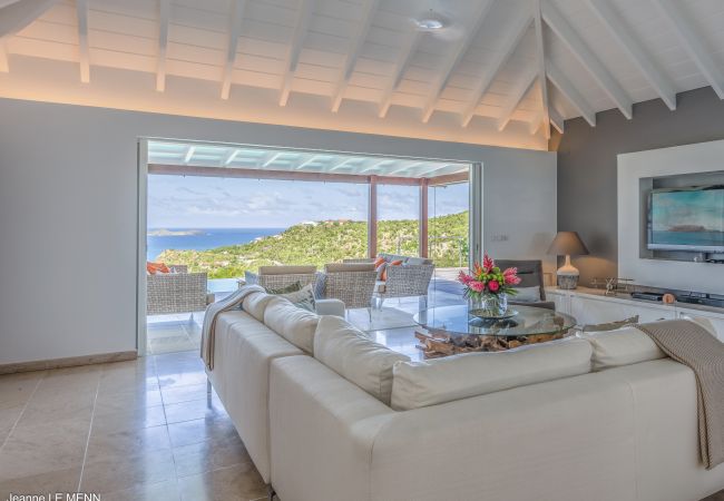 Interior living room of the villa Isia in St Barths Interior living room of the villa Isia in St Barths