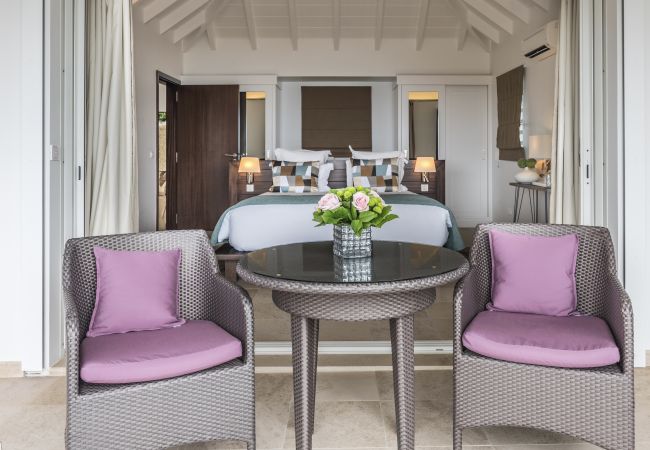Cosy living room outside the master bedroom at villa Isia a st Barth Cosy living room outside the master bedroom at villa Isia a st Barth