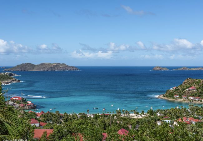 The view on the cove of St Jean from the villa Isia in St Bartrhelemy The view on the cove of St Jean from the villa Isia in St Bartrhelemy