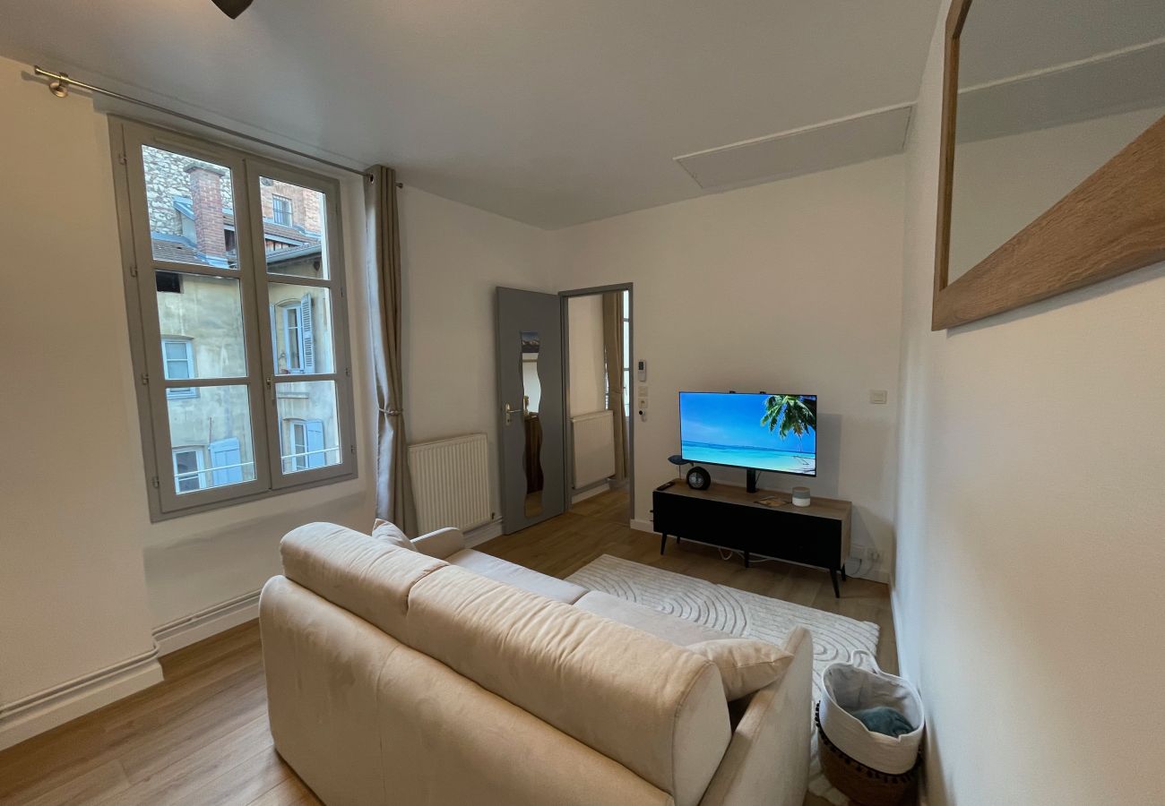 Living room apartment Les Mûriers In the heart of Grenoble, Les Mûriers apartment welcomes you for your vacations.